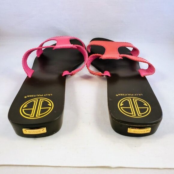 Lilly Pulitzer Phipps Slide Princess Pink Patent Leather Sandals Size 10B NWOB - Picture 5 of 10